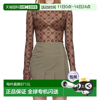 香港直邮Marine Serre 长袖高领半高领T恤 WTO388ACJER0005