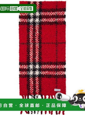 香港直邮Burberry 巴宝莉 女士 红色 Check Alpaca Wool Blend Bo