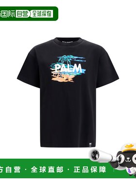 香港直邮Palm Angels 棕榈天使 男士 Island 棕榈树印花T恤 PAMAA