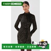 香港直邮Simkhai 女士 Daphne 1h可退 长袖 垂褶高领迷你连衣裙