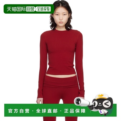 1h可退 香港直邮SKIMS 女士 红色 Cotton Jersey 长袖 T 恤 APTSH