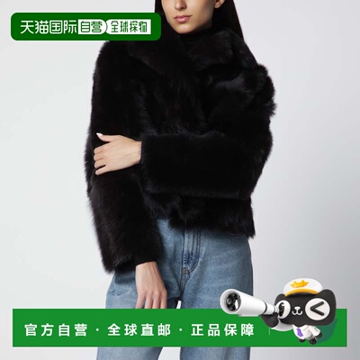 香港直邮BLANCHA 女士 短款榛子色皮草夹克外套 26114300
