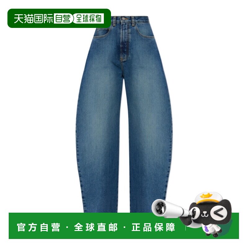 香港直邮Alaia 高腰牛仔裤 AA9P0176T536A阔腿裤直筒裤