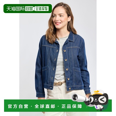 自营欧洲直邮Armor Lux 女士牛仔蓝棉纽扣开合牛仔外套夹克