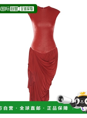 1h可退 香港直邮ZIMMERMANN 女士 Memento 垂褶连衣裙 red红色 舒
