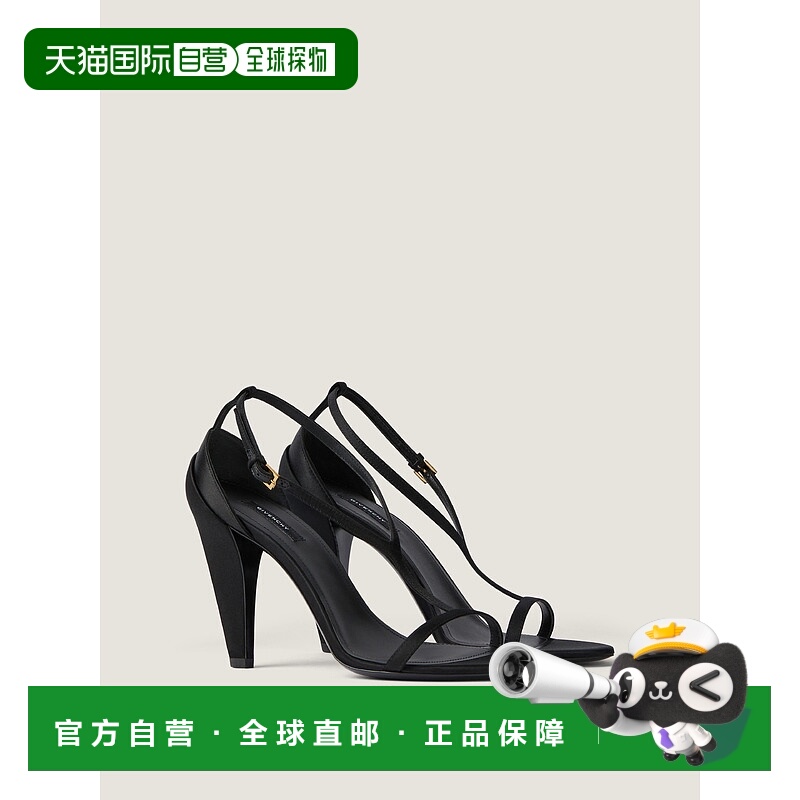 欧洲直邮纪梵希（2025 年产品）裸色缎面高跟凉鞋