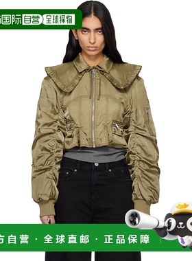 1h可退 香港直邮GANNI 甘尼 女士 卡其色 Duchesse Nylon Fitted