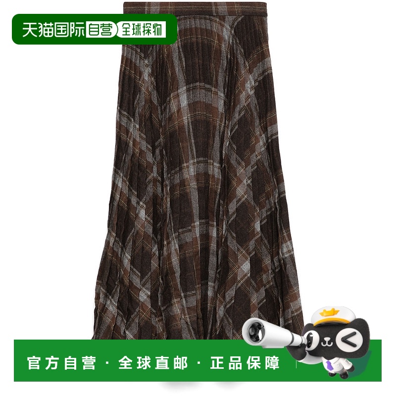 1h可退 欧洲直邮Balenciaga/巴黎世家女士半身裙高腰褶皱 休闲百