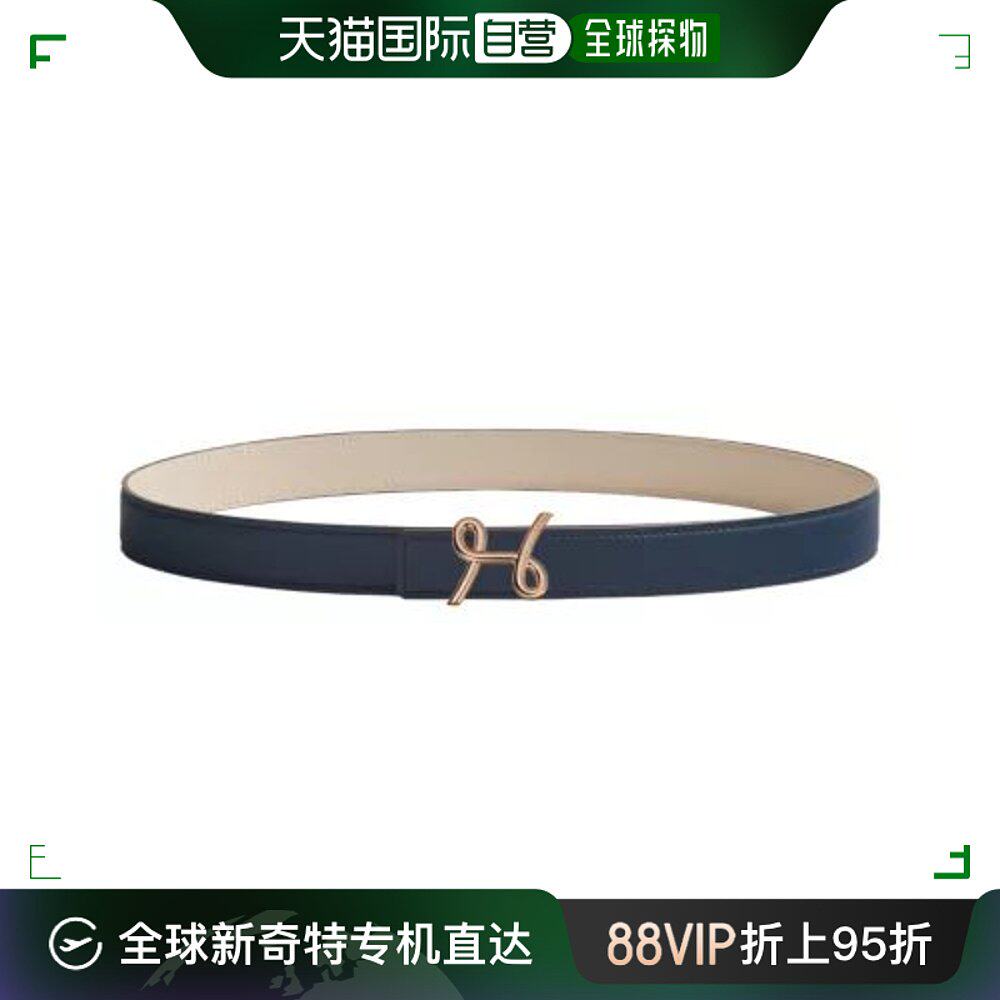欧洲直邮hermes爱马仕女士皮带深色徽标皮革h皮带扣皮带经典