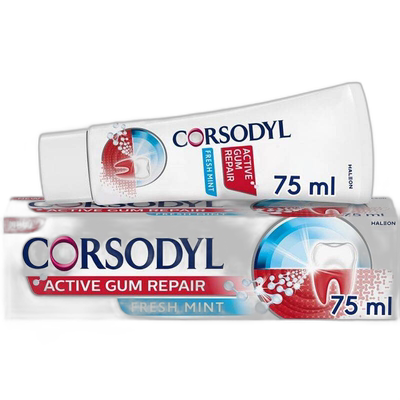 欧洲直邮英国Corsodyl牙膏美白牙膏1400ppm含氟牙膏75ml正品修复
