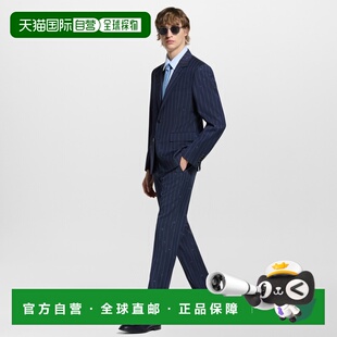 自营1h可退 欧洲直邮LV路易威登 Gaston系列男士藏青色羊毛老花图