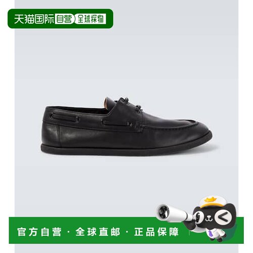 1h可退 香港直邮The Row 男士 Novus 皮质船鞋 black黑色 舒适时