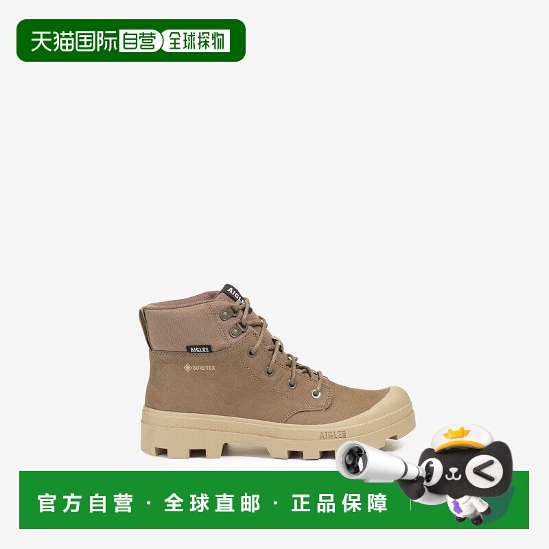 自营AIGLE/艾高24新款 男女通用驼色牛皮防水透气高帮徒徒步鞋