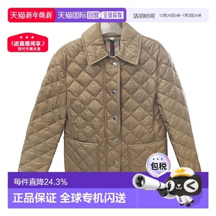 欧洲直邮自营BURBERRY博柏利女士贴袋按扣开襟舒适日常棉服