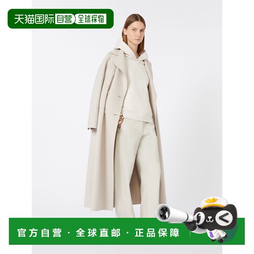 自营欧洲直邮'S Max Mara女士沙色羊毛带后腰袢长款大衣