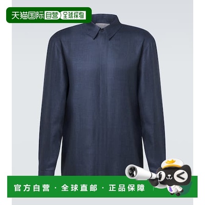 1h可退 香港直邮Gabriela Hearst 男士 Nicolas 羊毛丝质亚麻衬衫