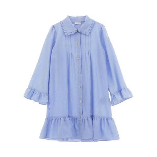 1h可退 香港直邮Moncler 盟可睐 女童 浅蓝粘胶纤维连衣裙童装 L1
