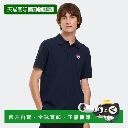 欧洲直邮自营Canada Goose加拿大鹅 Beckley男士深蓝色有机棉POLO