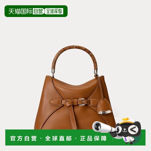 自营欧洲直邮Ralph Lauren拉夫劳伦 The Ralph女士金色牛皮手提包