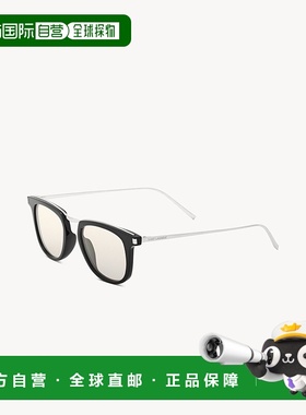 自营欧洲直邮YSL圣罗兰 SL 753女士黑色/银色/浅黄色醋酸纤维惠灵