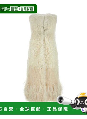 香港直邮Prada 普拉达 女士 米白色无袖皮草大衣 594071XM8F0009