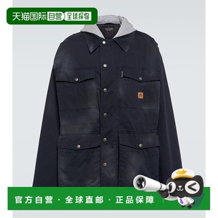 香港直邮Balenciaga 巴黎世家 男士 宽松款棉质华达呢大衣夹克