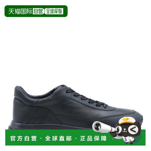 1h可退 香港直邮Hogan 男士 HI-LIGHT 黑色皮质运动鞋 HXM7190GH5