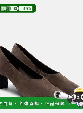 1h可退 香港直邮KHAITE 女士 Celia 50 绒面革浅口鞋 brown棕色