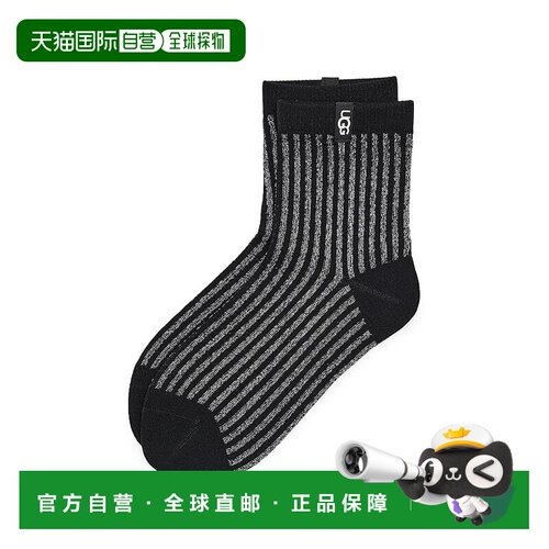 1h可退 美国直邮Ugg 女士 Plora Quarter 闪光袜子 black黑色 舒