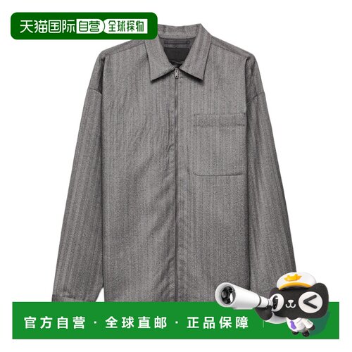 香港直邮Prada 羊毛拉链衬衫 SC82415O1SOOO普拉达【付后1h可退】