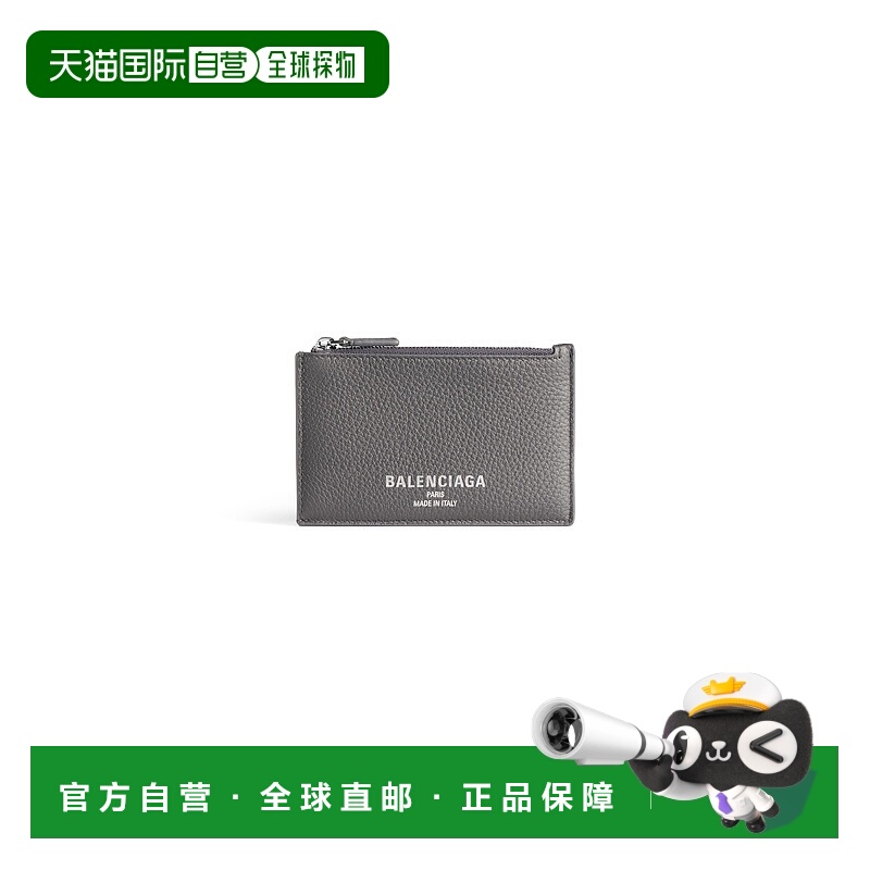 欧洲直邮BALENCIAGA（2025）男士灰色长款信用卡和零钱包巴黎世家