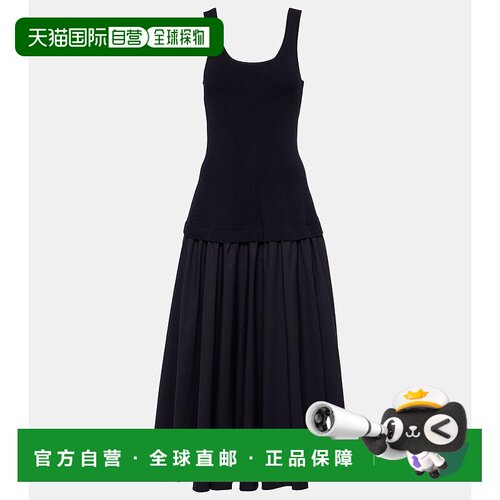 香港直邮Simkhai 女士 Silas 罗纹针织棉混纺中长连衣裙 001397