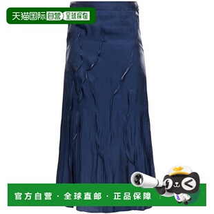 1h可退 香港直邮kenzo 高田贤三 女士 coated-satin 细褶中长半身