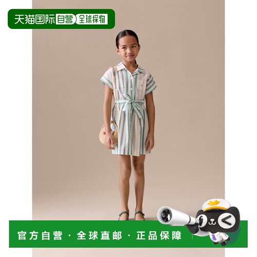 欧洲直邮Bonpoint小樱桃 Gisele连衣裙 女孩条纹棉质短袖