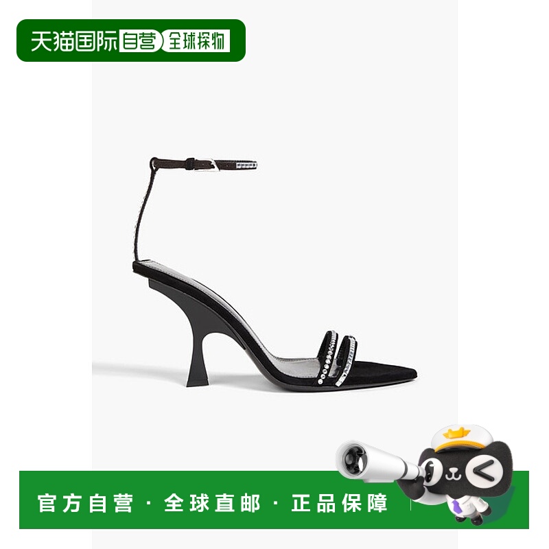 1h可退 香港直邮The Attico 女士 Ester 水晶装饰绒面革凉鞋 241W