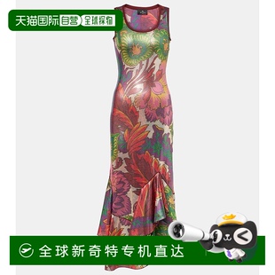 香港直邮Etro 女士 1小时内可退 艾特罗 0002 印花缎面长款 连衣裙