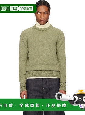 1h可退 香港直邮Jil Sander 吉尔 桑达 男士 绿色刺绣毛衣 J47GP0