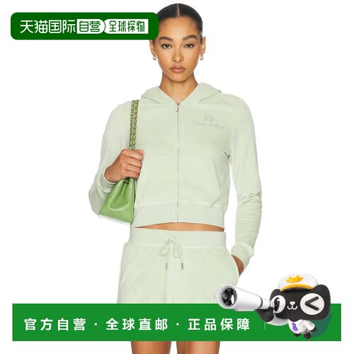 美国直邮SPORTY & RICH 女士 x Juicy Script 高级定制天鹅绒拉链
