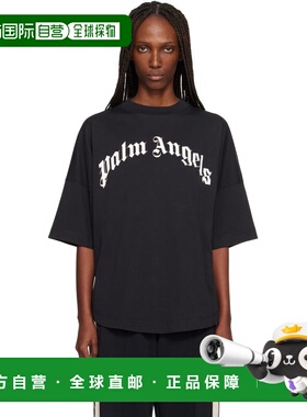 1h可退 香港直邮Palm Angels 棕榈天使 女士 黑色 Curved Logo Ov