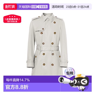 男士 博柏利 棉质饰系带双排扣风衣 欧洲直邮Burberry 自营1h可退