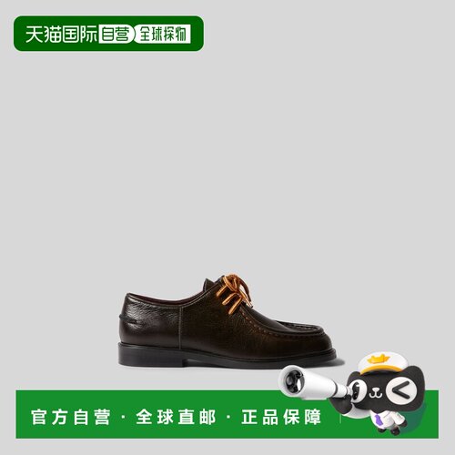 自营欧洲直邮Claudie Pierlot 女士巧克力色皮革系带德比鞋