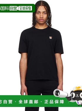 香港直邮MAISON KITSUNE 男士 黑色 Fox Head Patch Regular T 恤