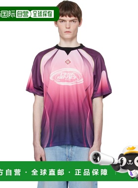 香港直邮Casablanca 男士 紫色 Gradient Short Sleeve Football