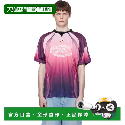 香港直邮Casablanca 男士 紫色 Gradient Short Sleeve Football