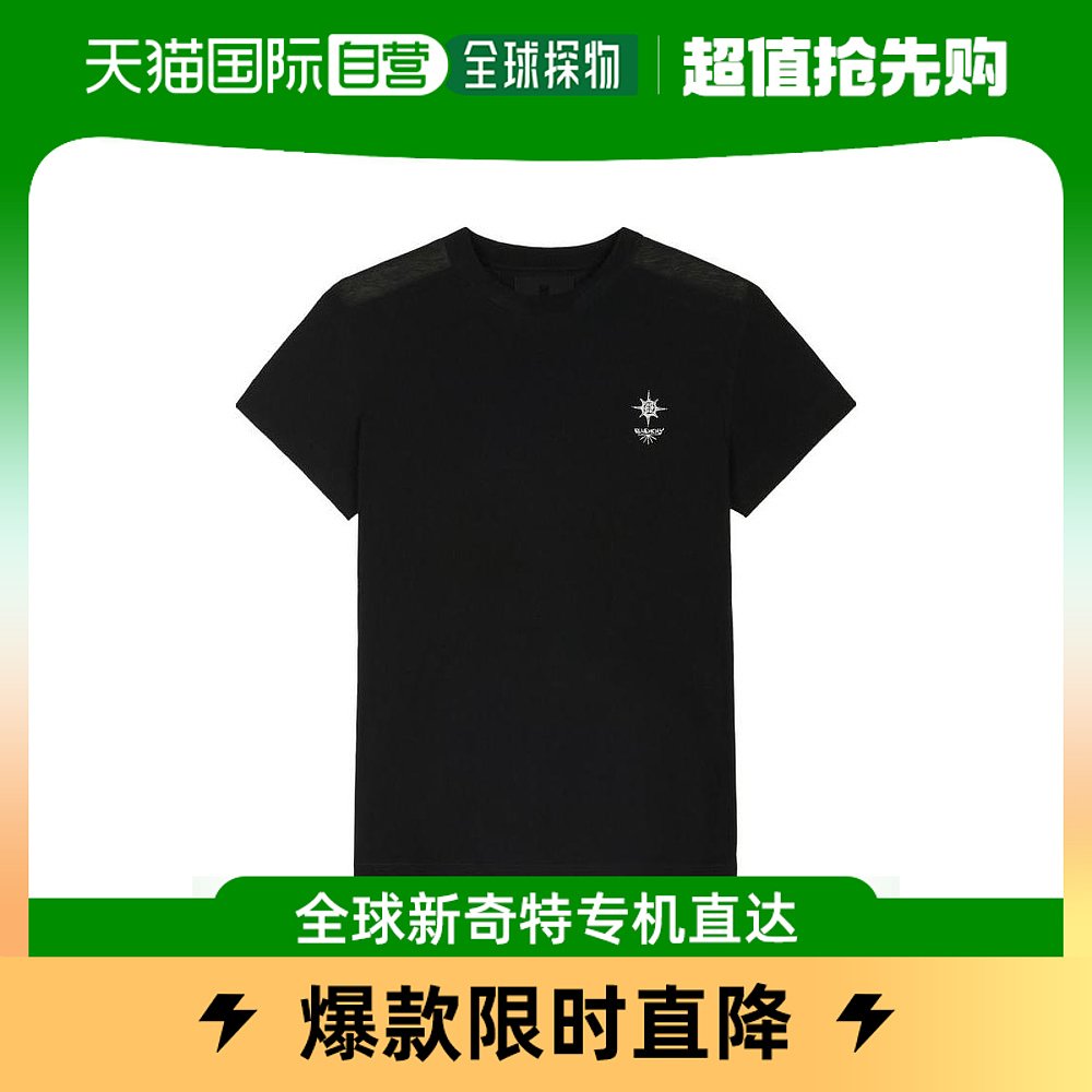 香港直发givenchy纪梵希女士黑色印花短袖经典潮流时尚bw707z3z5s