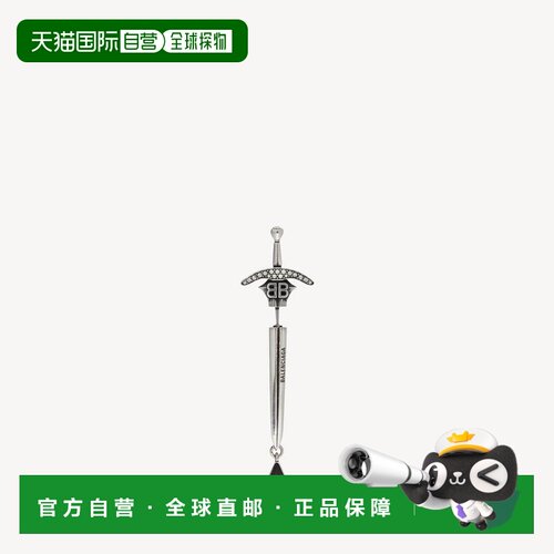 自营欧洲直邮Balenciaga巴黎世家 Goth Sword男士银色耳环耳饰