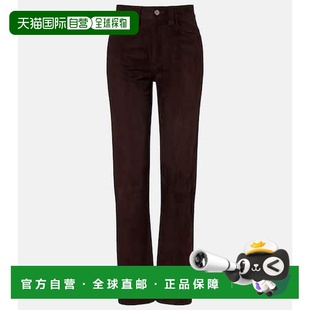 高腰绒面革直筒长裤 1h可退 Callum 女士 香港直邮KHAITE