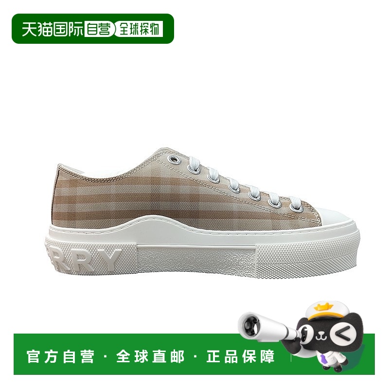 自营欧洲直邮Burberry博柏利 女士棉质格纹印花徽标休闲运动鞋