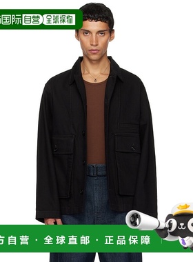 1h可退 香港直邮Lemaire 男士 黑色 Boxy 牛仔夹克 OW1198LD1055