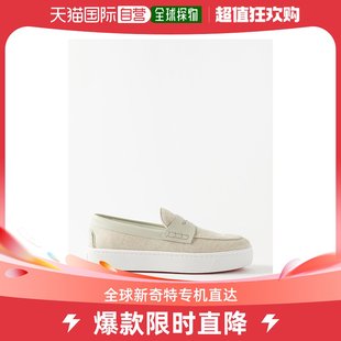 Paqueboat 香港直邮Christian 男士 牛皮边麻质 Louboutin 帆布乐